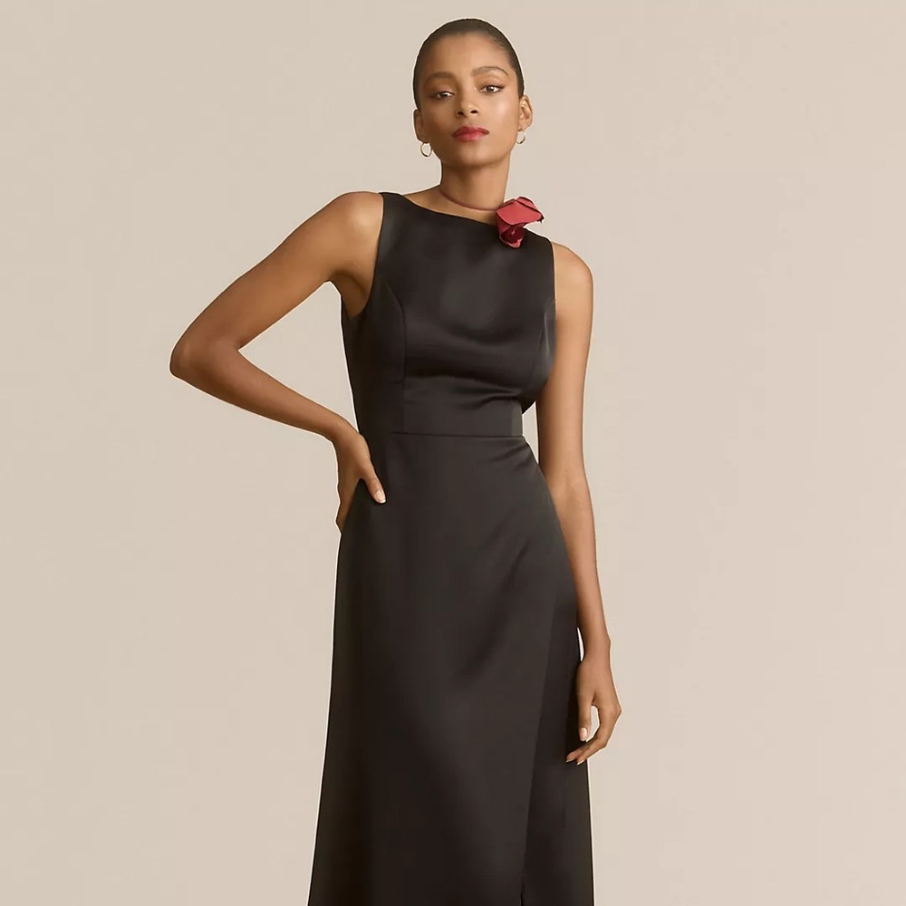 BHLDN Alice high-neck satin maxi dress